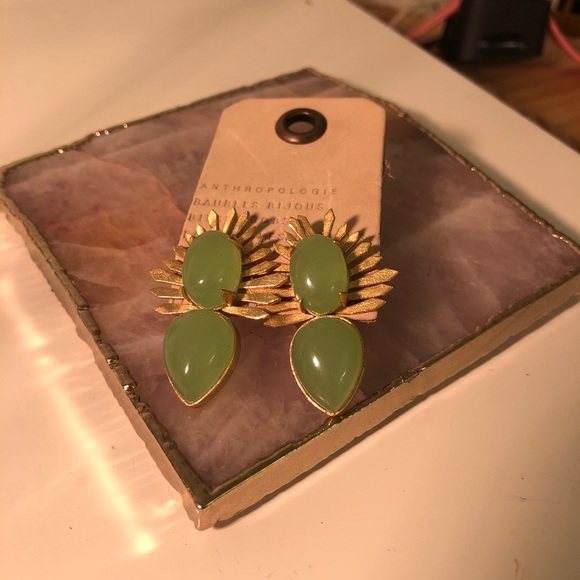 Anthropologie Jade Gem Earrings